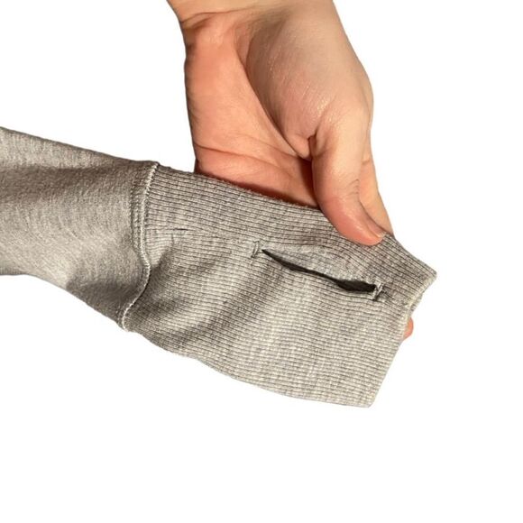 ATHLETA- Pranayama Wrap Cardigan Heather Blue Thumbholes Long Sleeved Small TALL - Picture 5 of 14